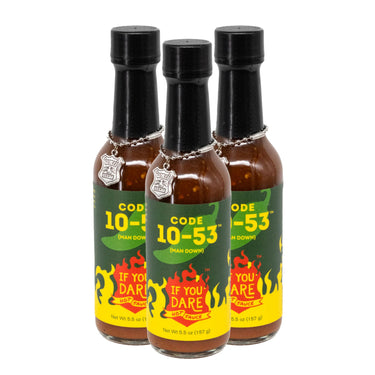 Code 10-53 Hot Sauce | Pack of 3 | 5.5 oz | Hot Heat Level | If You Dare Foods